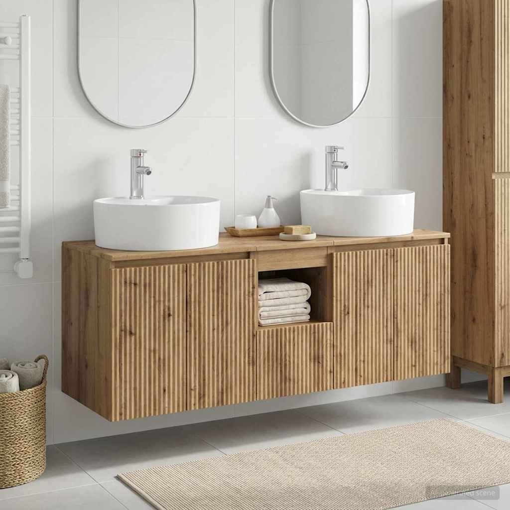 vidaXL Zestaw Szafek Łazienkowych 3 szt. Dąb artisan