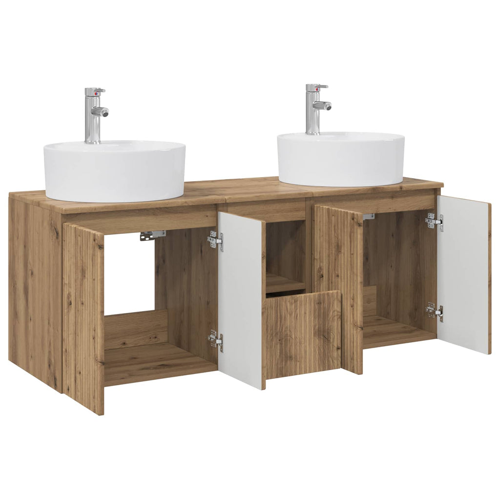 vidaXL Zestaw Szafek Łazienkowych 3 szt. Dąb artisan