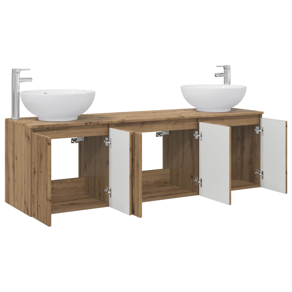 vidaXL Zestaw Szafek Łazienkowych 3 szt. Dąb artisan