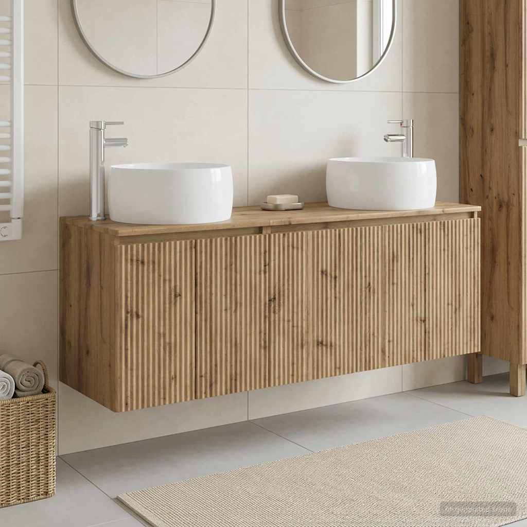 vidaXL Zestaw Szafek Łazienkowych 3 szt. Dąb artisan