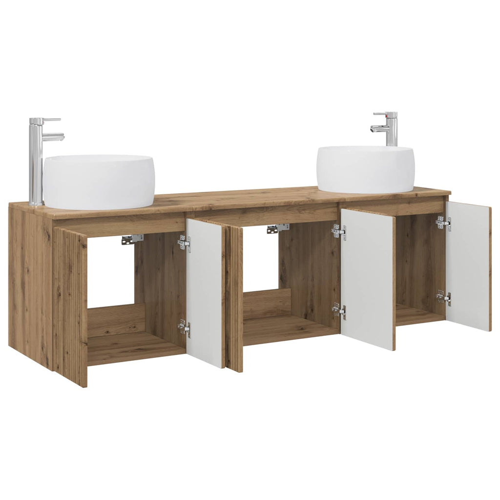 vidaXL Zestaw Szafek Łazienkowych 3 szt. Dąb artisan