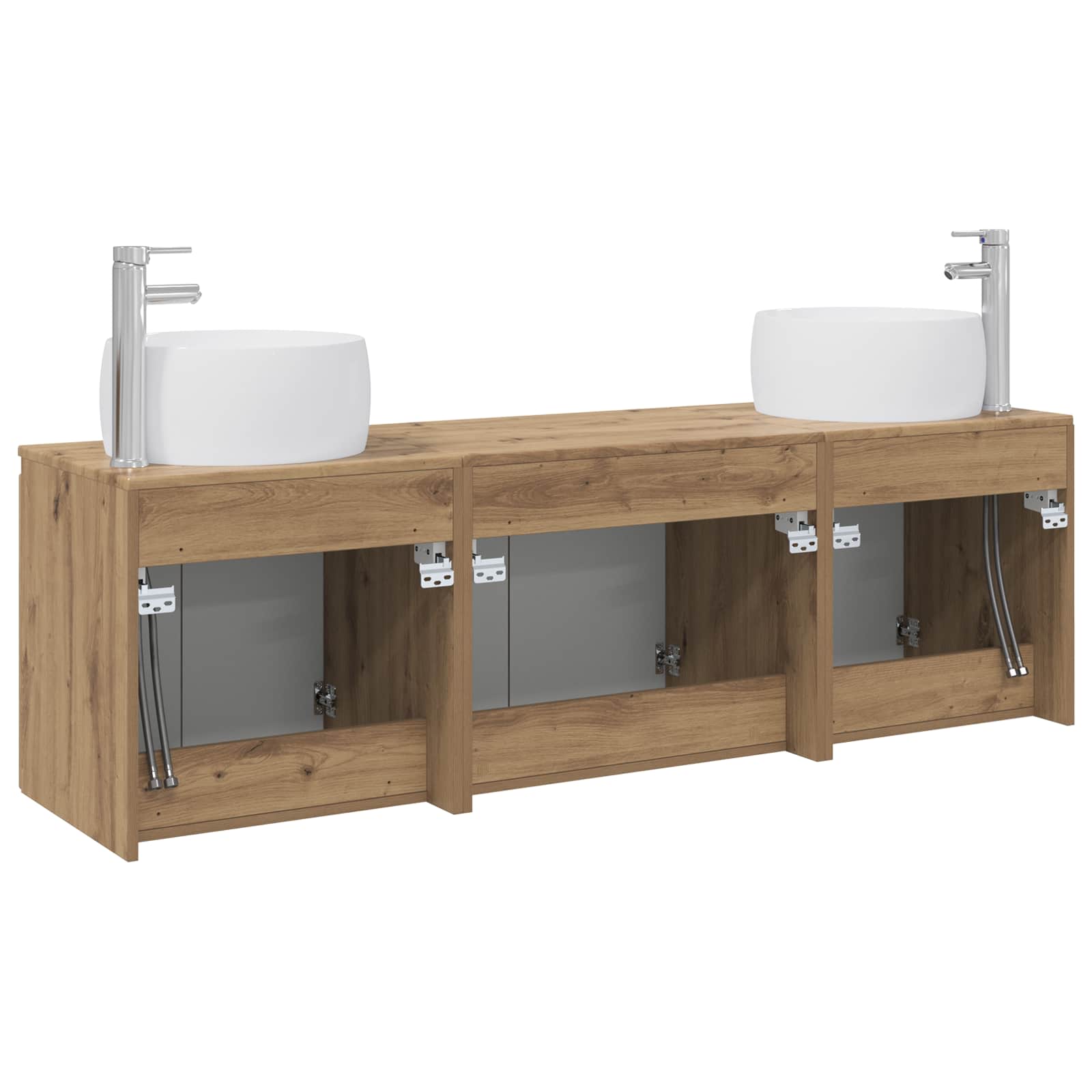 vidaXL Zestaw Szafek Łazienkowych 3 szt. Dąb artisan