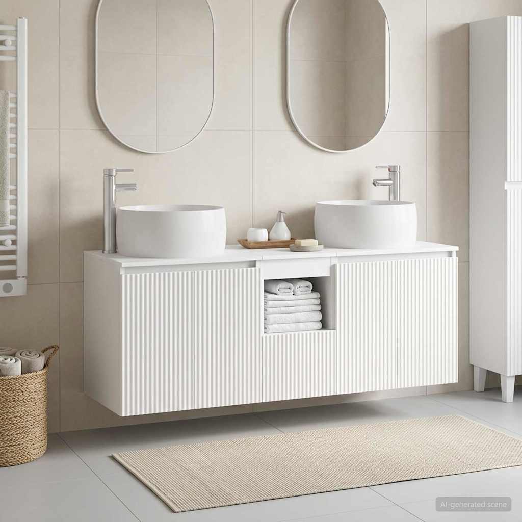 vidaXL Zestaw Szafek Łazienkowych 3 szt. Biały 49,5 x 44,5 x 66 cm