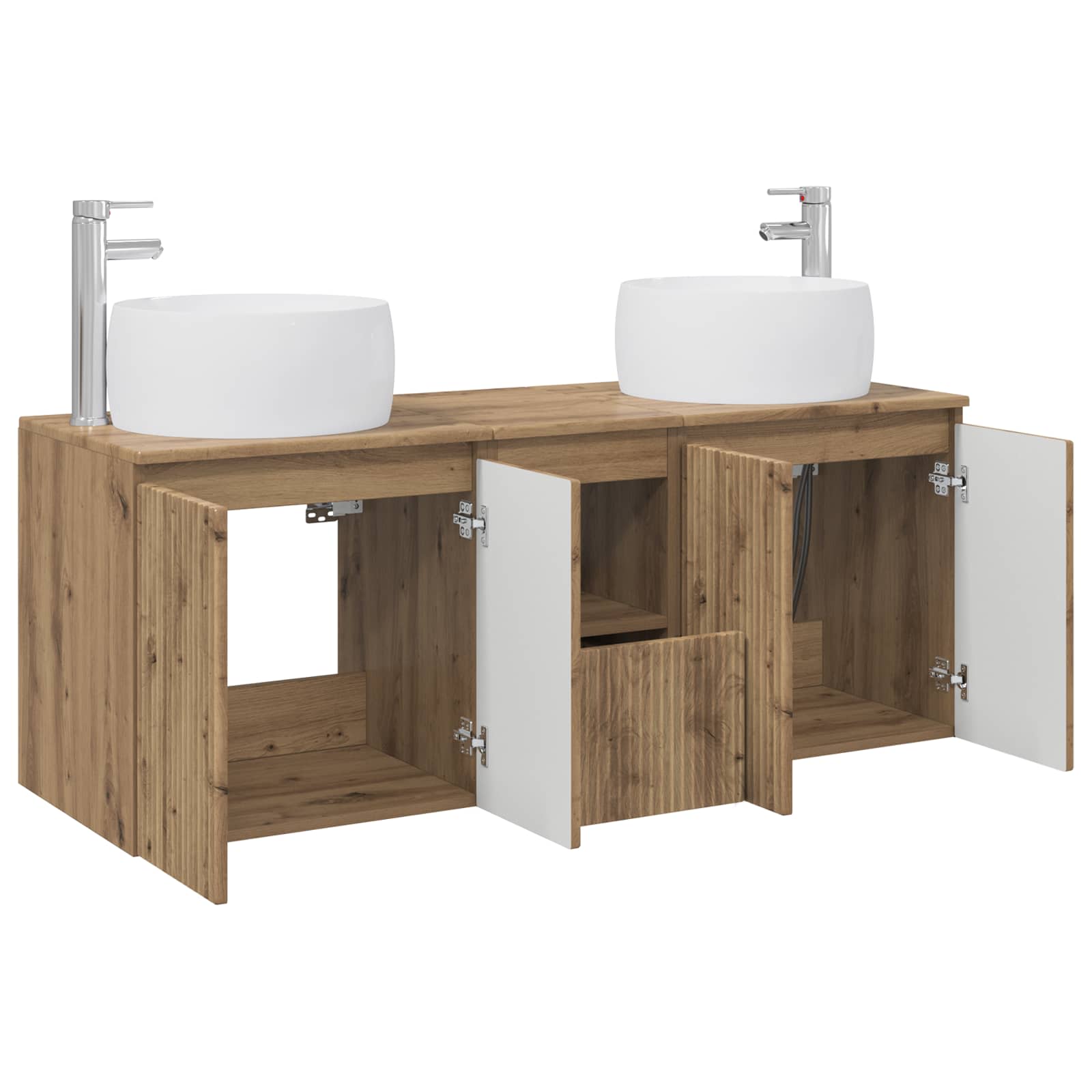 vidaXL Zestaw Szafek Łazienkowych 3 szt. Dąb artisan