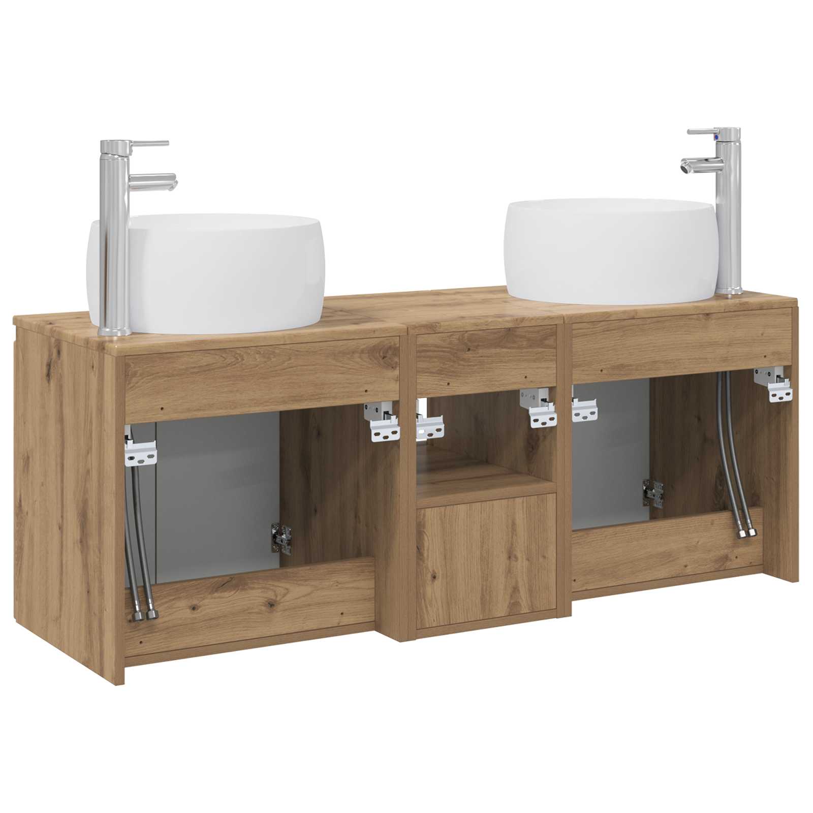 vidaXL Zestaw Szafek Łazienkowych 3 szt. Dąb artisan