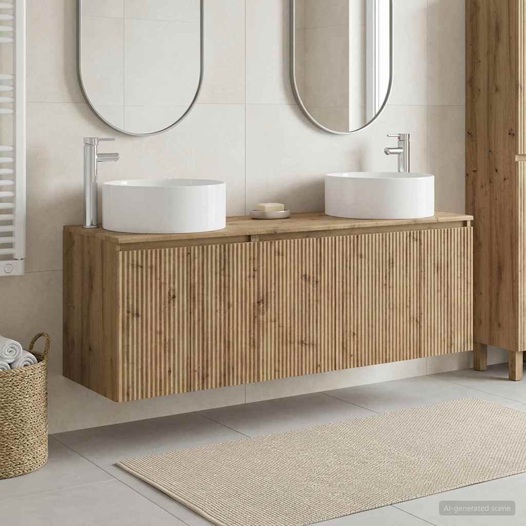 vidaXL Zestaw Szafek Łazienkowych 3 szt. Dąb artisan