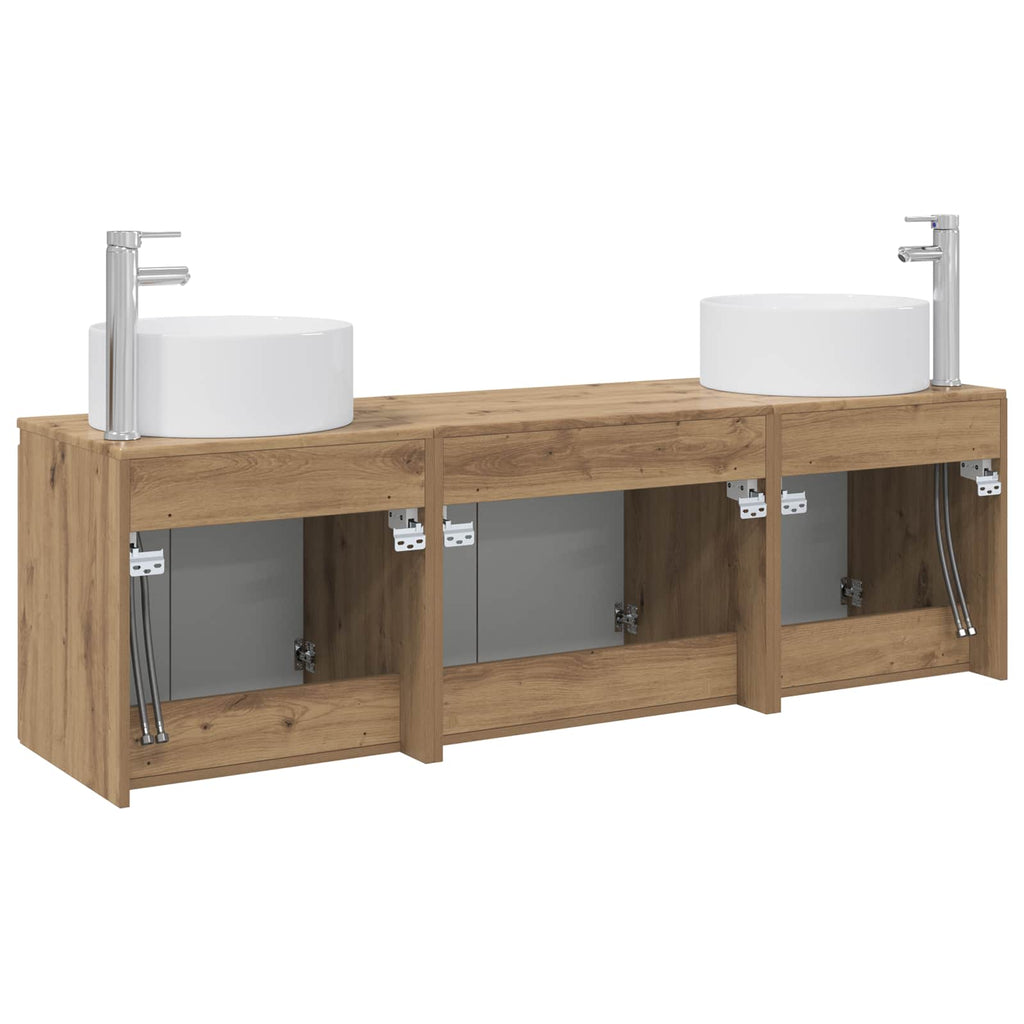 vidaXL Zestaw Szafek Łazienkowych 3 szt. Dąb artisan