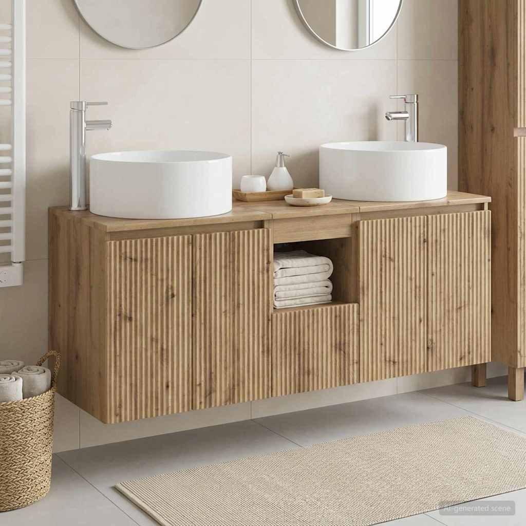 vidaXL Zestaw Szafek Łazienkowych 3 szt. Dąb artisan