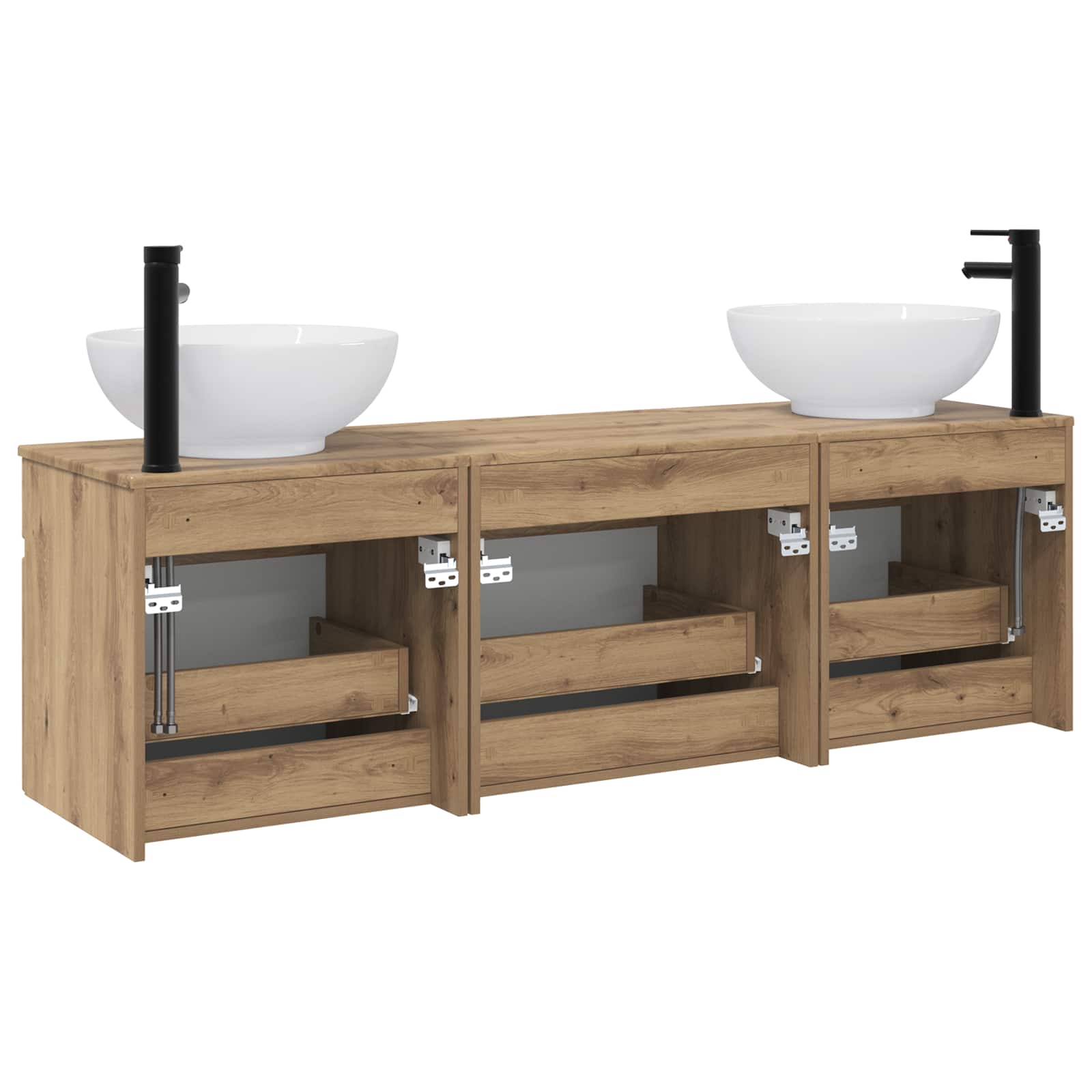 vidaXL Zestaw Szafek Łazienkowych 3 szt. Dąb artisan