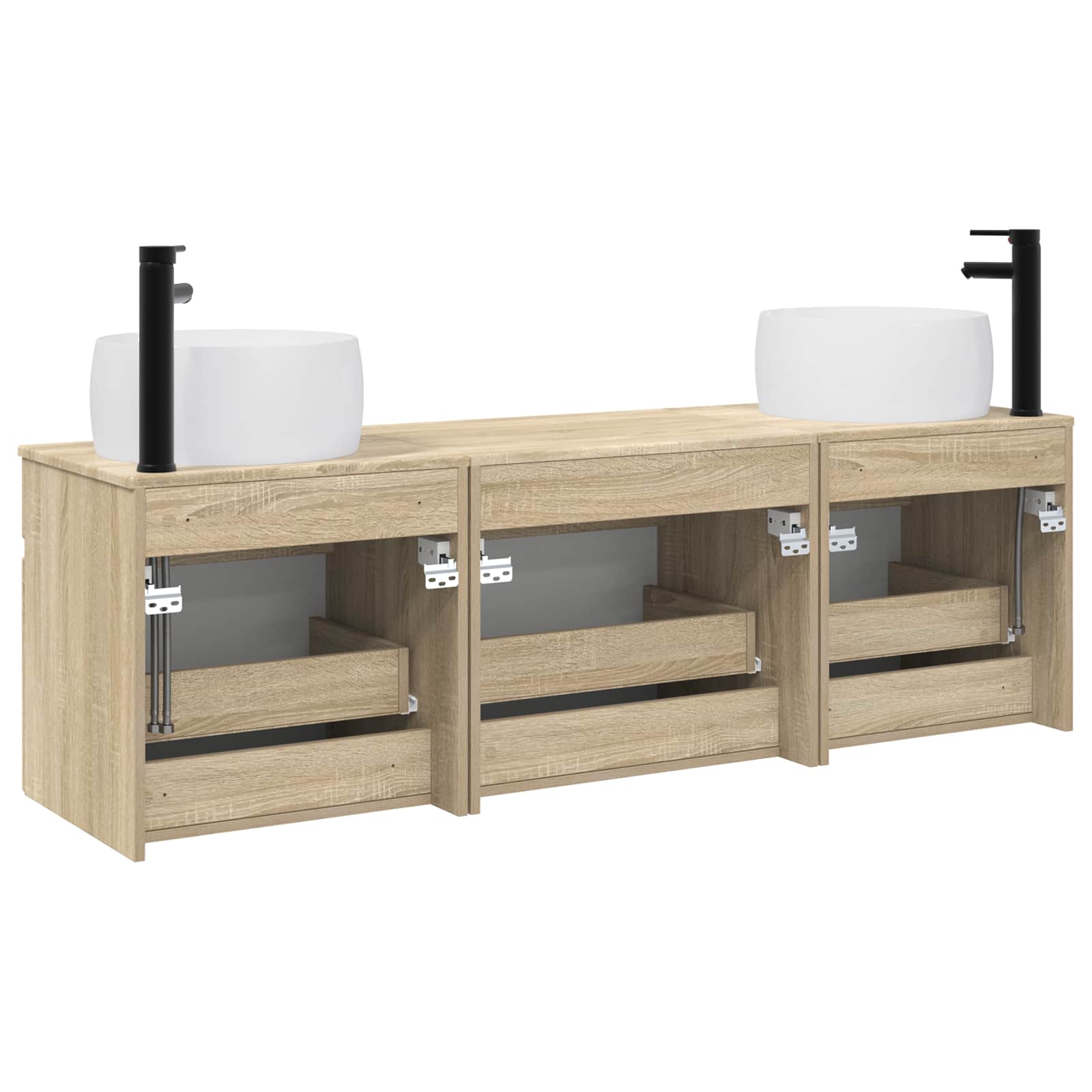 vidaXL Zestaw Szafek Łazienkowych 3 szt. dąb Sonoma 49 x 44,5 x 66 cm