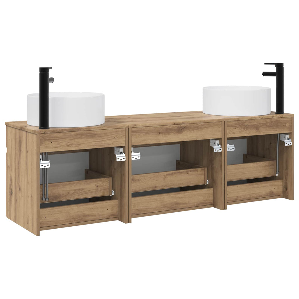 vidaXL Zestaw Szafek Łazienkowych 3 szt. Dąb artisan
