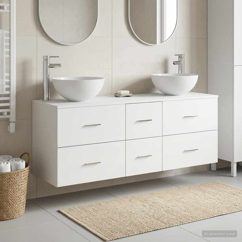 vidaXL Zestaw Szafek Łazienkowych 3 szt. Biały 49,5 x 35 x 63 cm