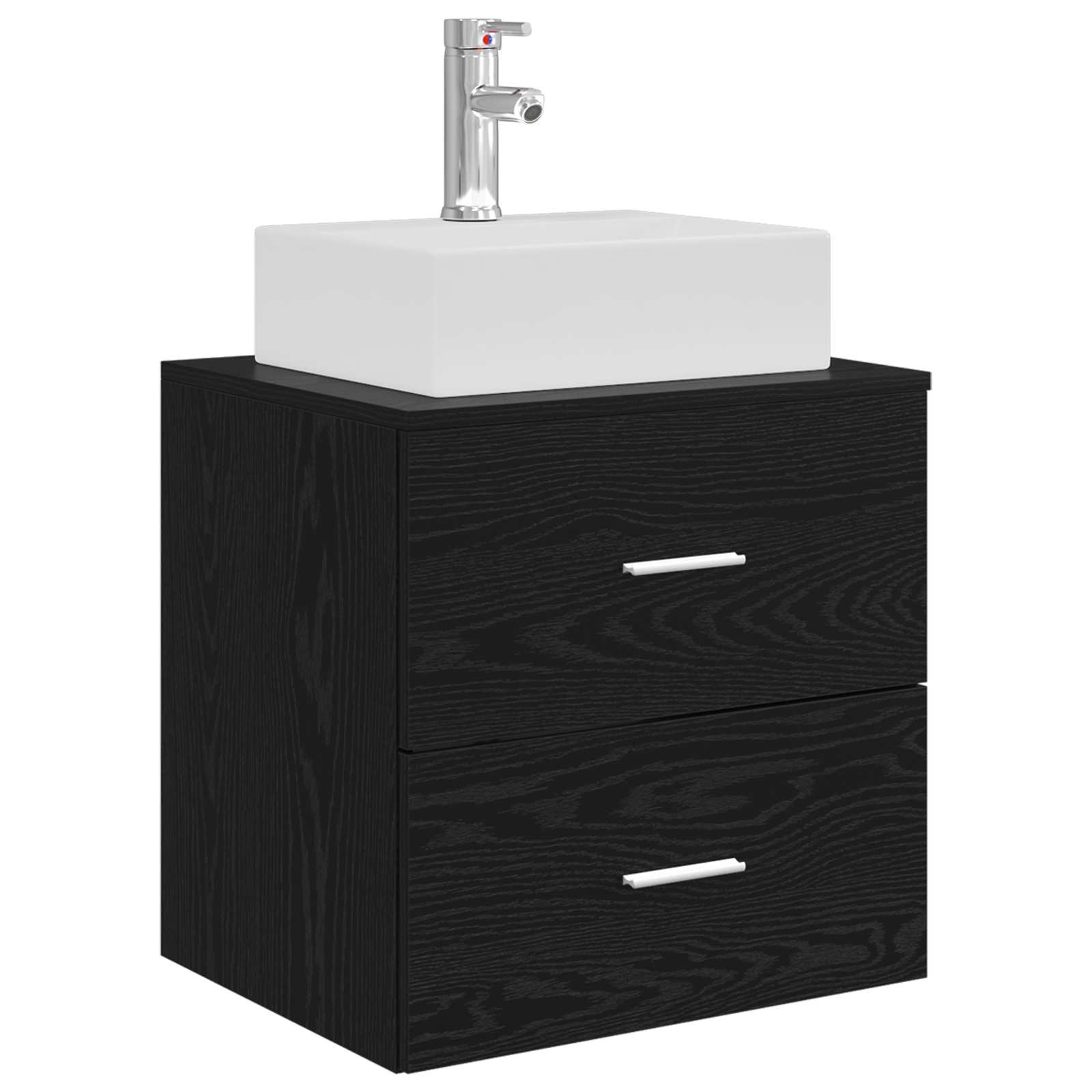 vidaXL Zestaw Szafek Łazienkowych 3 szt. Czarny 49,5 x 41 x 62,5 cm