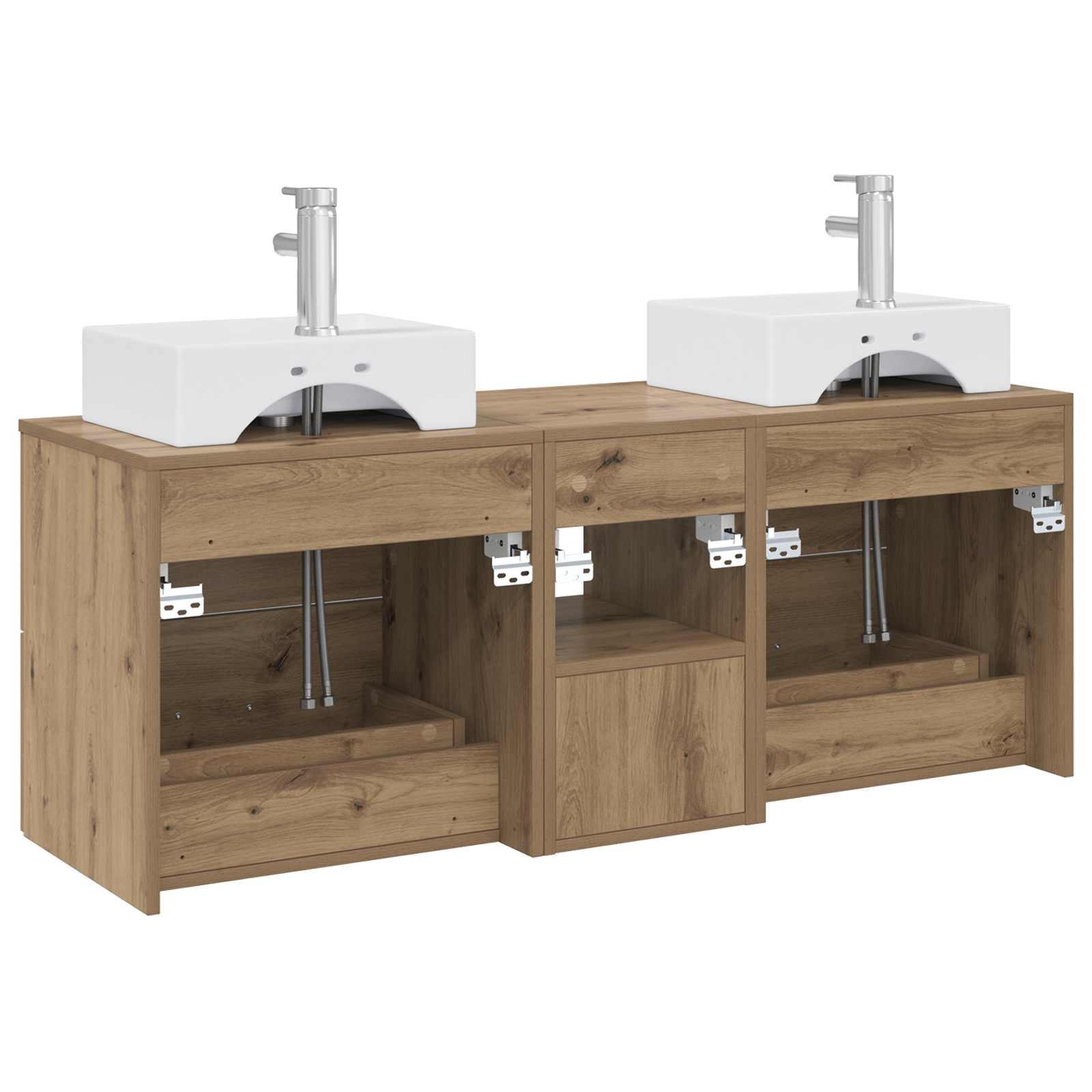 vidaXL Zestaw Szafek Łazienkowych 3 szt. Dąb artisan