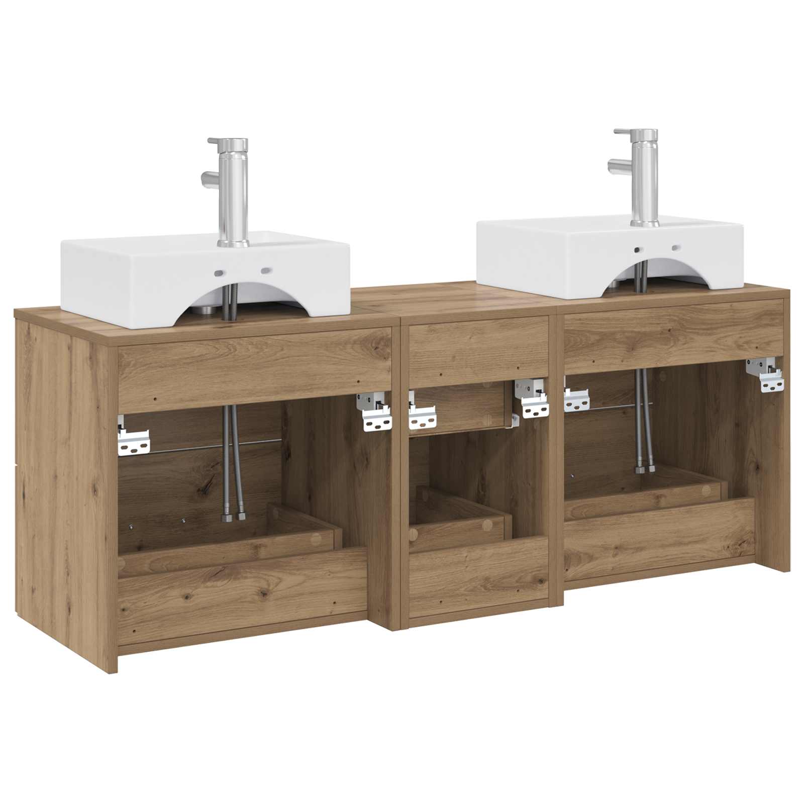 vidaXL Zestaw Szafek Łazienkowych 3 szt. Dąb artisan