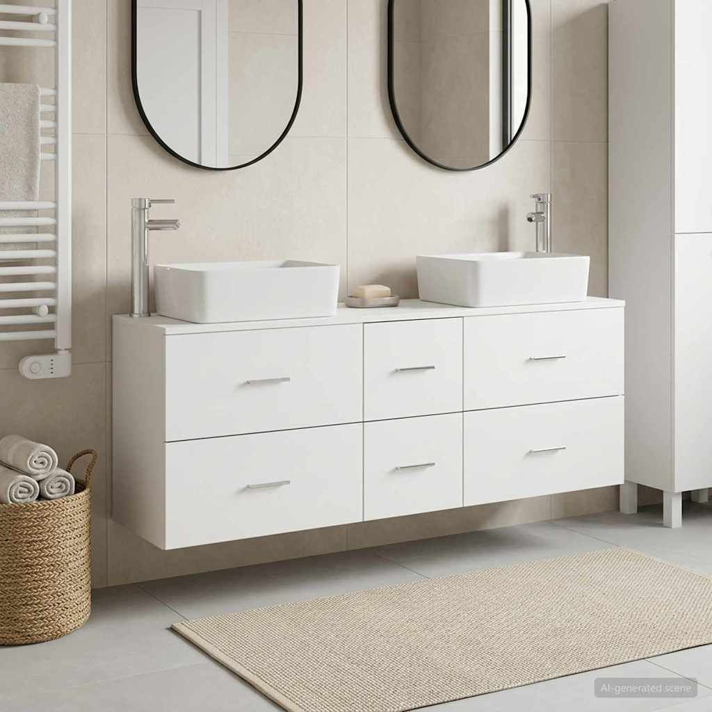 vidaXL Zestaw Szafek Łazienkowych 3 szt. Biały 53 x 34,5 x 63 cm