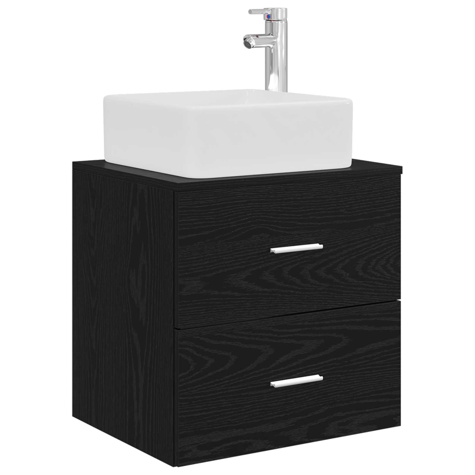 vidaXL Zestaw Szafek Łazienkowych 3 szt. Czarny 53 x 34,5 x 63 cm