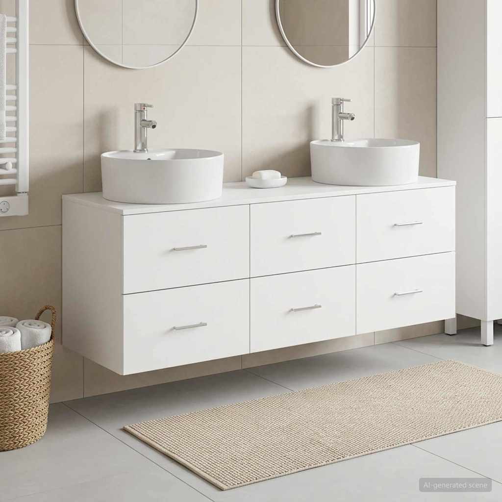 vidaXL Zestaw Szafek Łazienkowych 3 szt. Biały 62,5 x 44,5 x 50 cm