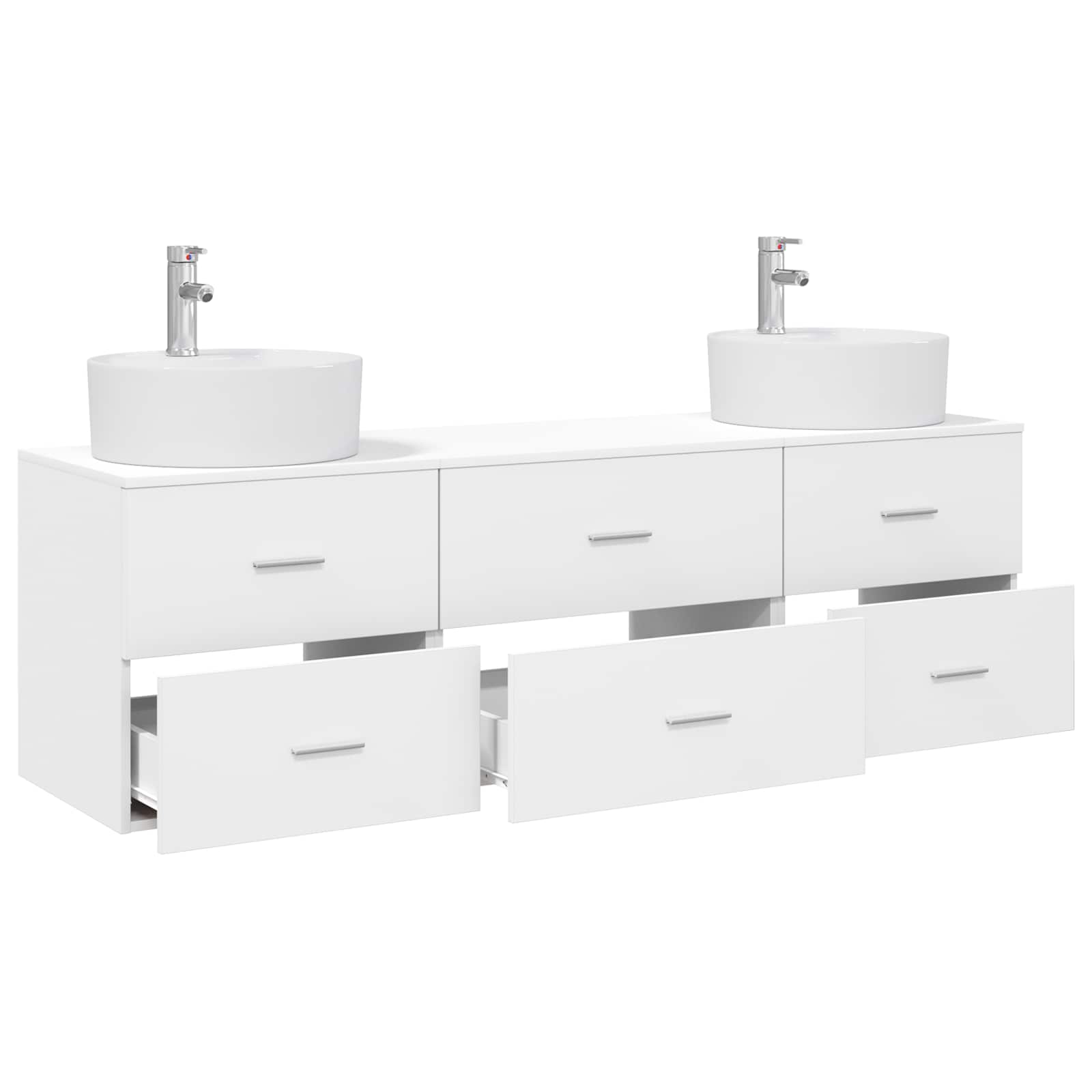 vidaXL Zestaw Szafek Łazienkowych 3 szt. Biały 62,5 x 44,5 x 50 cm