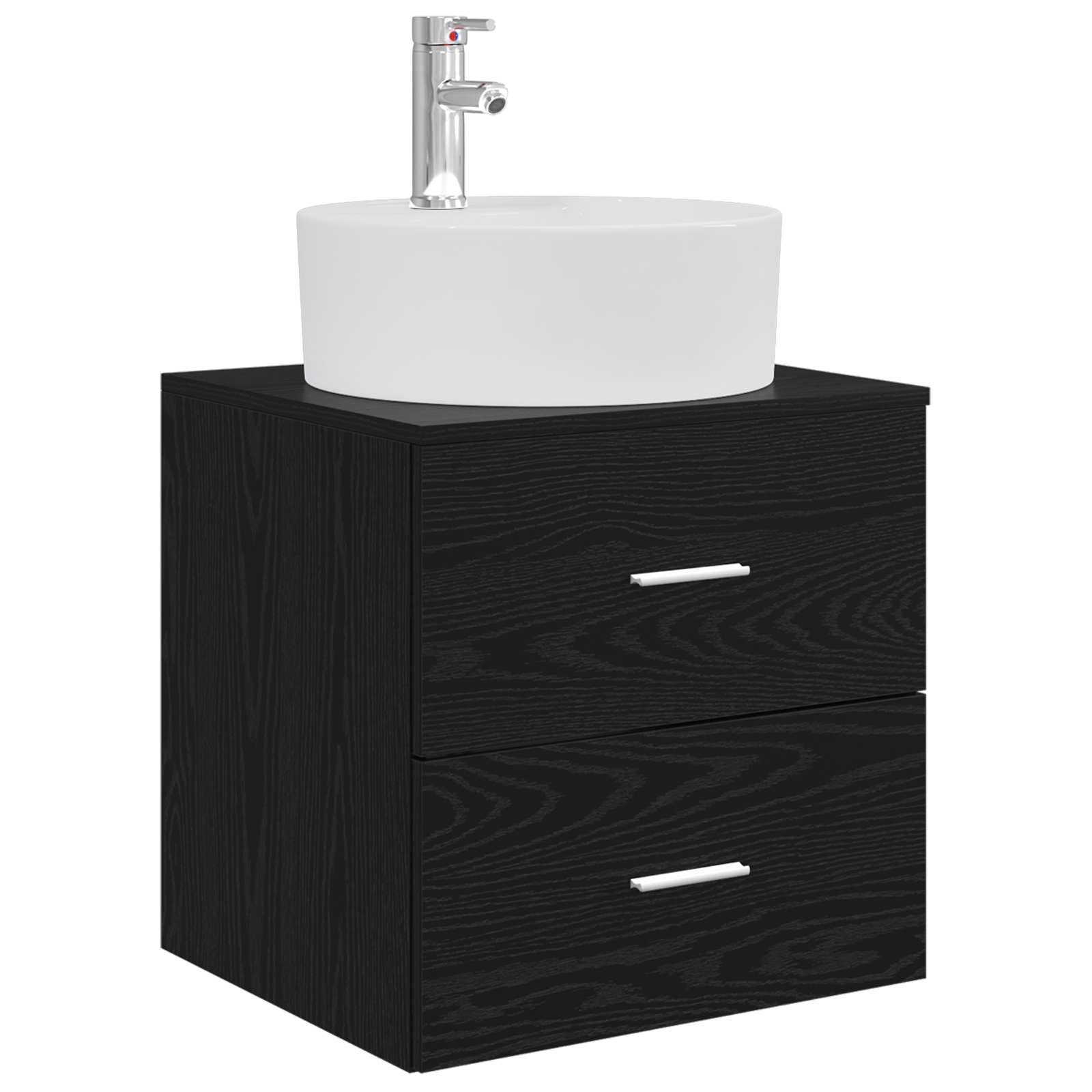 vidaXL Zestaw Szafek Łazienkowych 3 szt. Czarny 62,5 x 44,5 x 50 cm