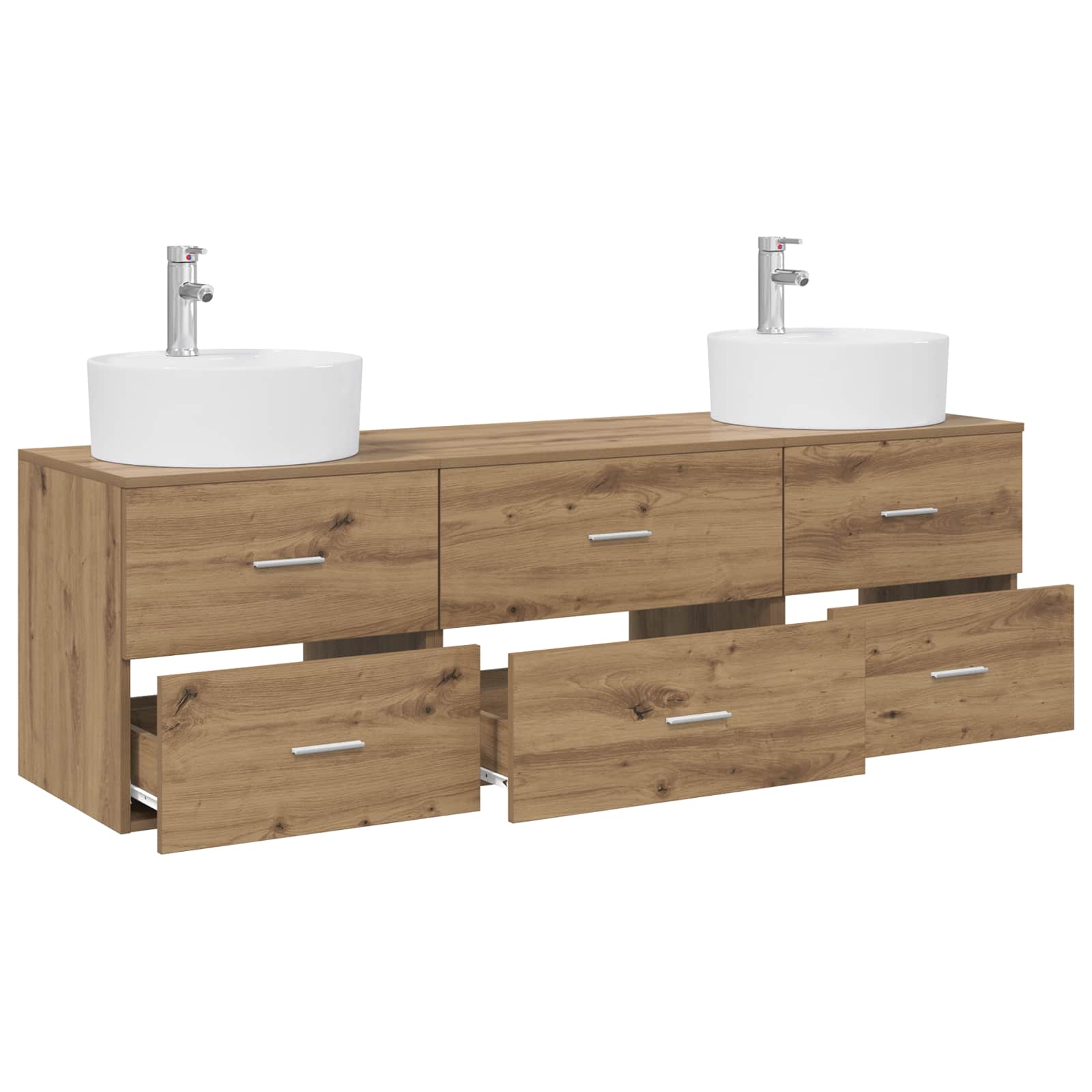 vidaXL Zestaw Szafek Łazienkowych 3 szt. Dąb artisan