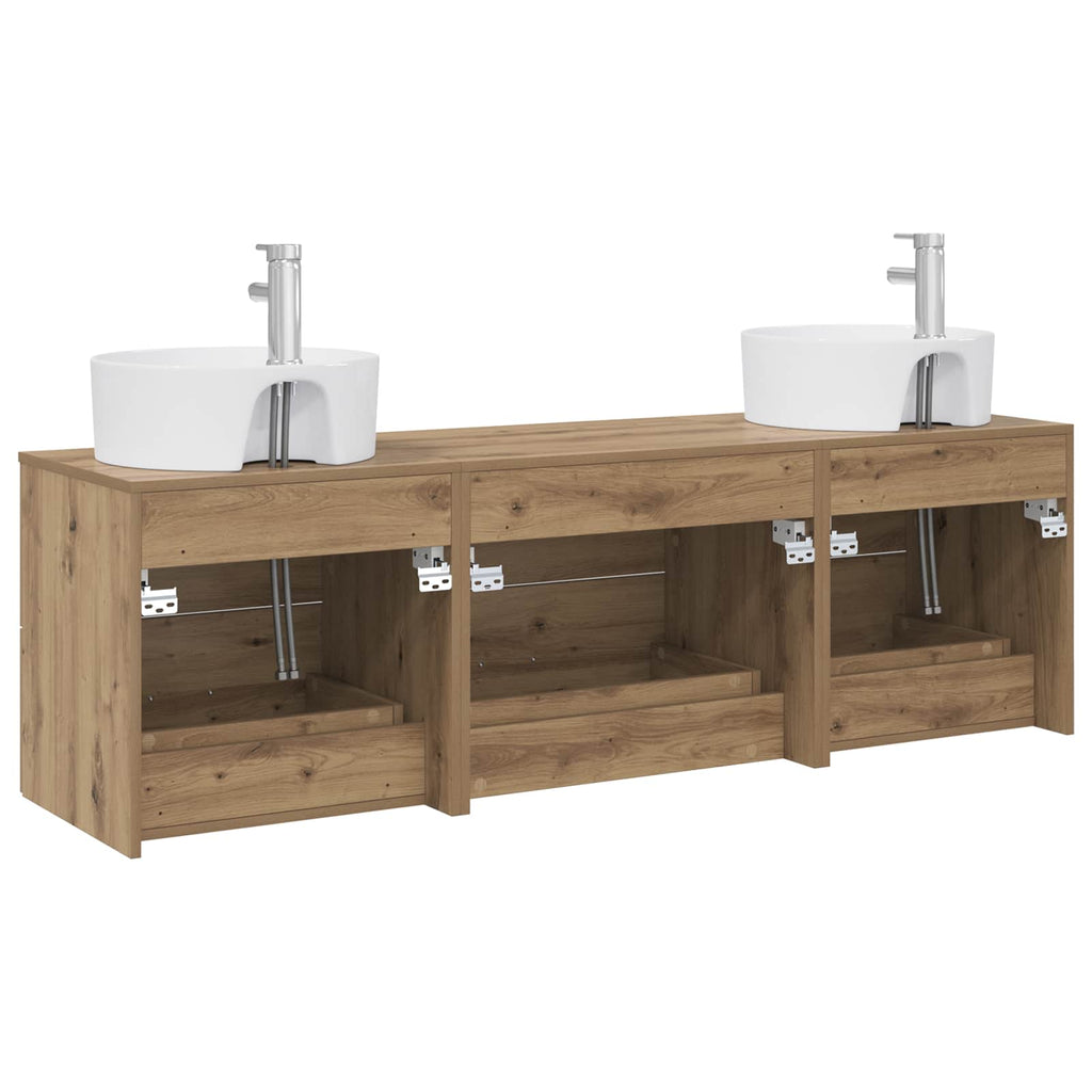 vidaXL Zestaw Szafek Łazienkowych 3 szt. Dąb artisan