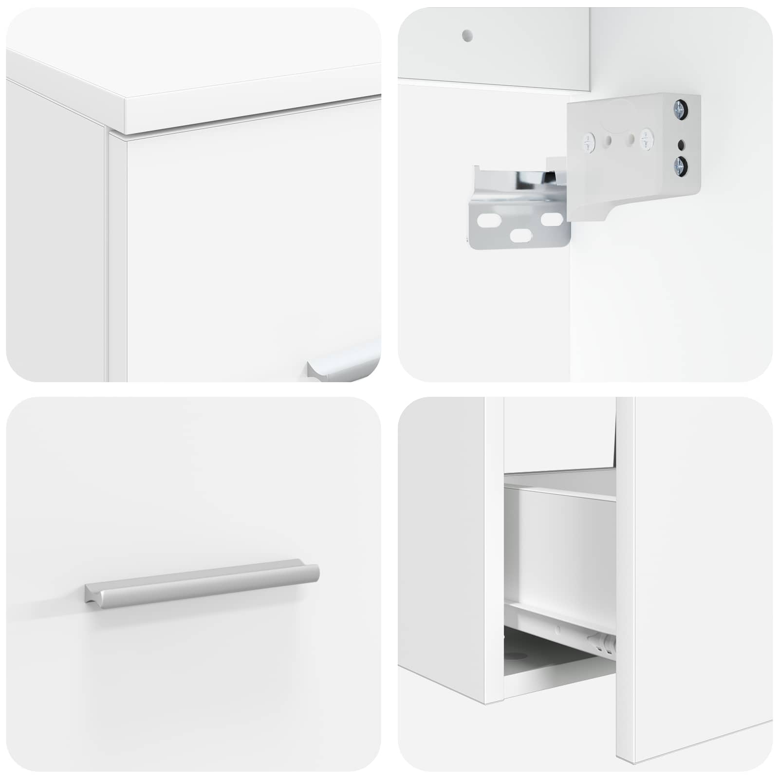 vidaXL Zestaw mebli łazienkowych 3 szt. Biały 49,5 x 44,5 x 65 cm