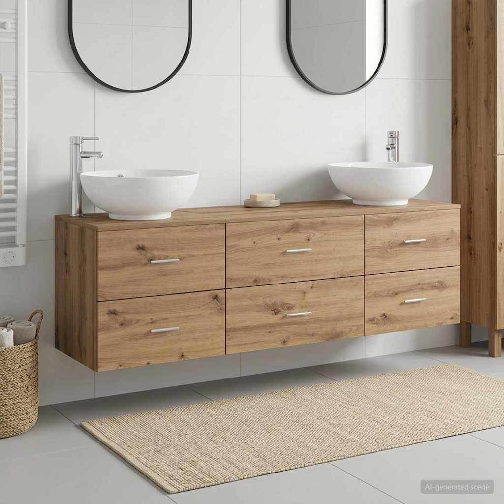 vidaXL Zestaw mebli łazienkowych 3 szt. Dąb artisan