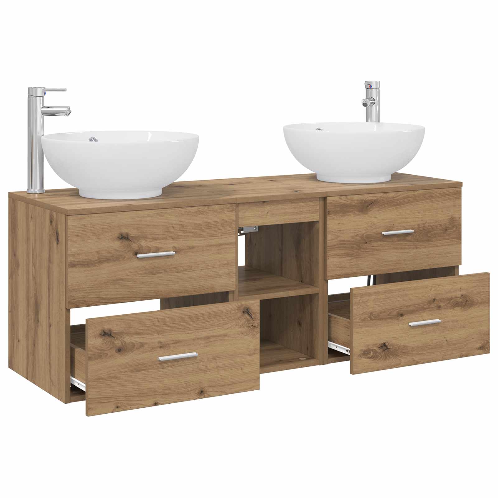vidaXL Zestaw mebli łazienkowych 3 szt. Dąb artisan