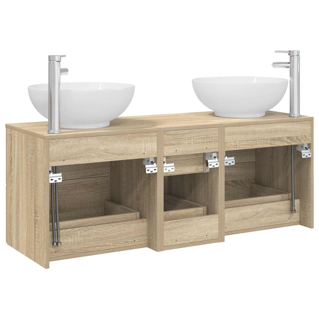 vidaXL Zestaw mebli łazienkowych 3 szt. dąb Sonoma 49,5 x 44,5 x 65 cm