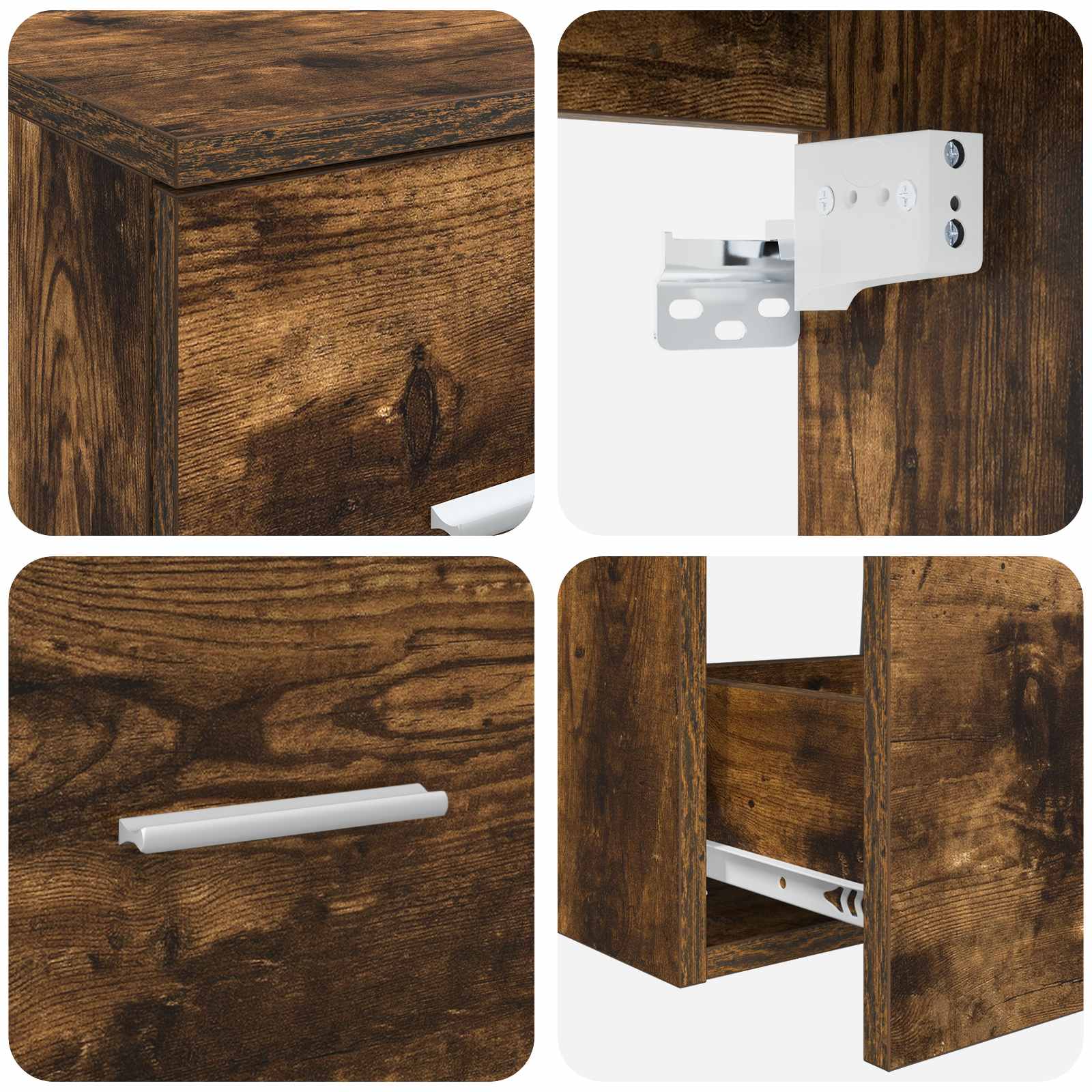 vidaXL Zestaw mebli łazienkowych 3 szt. Dąb wędzony