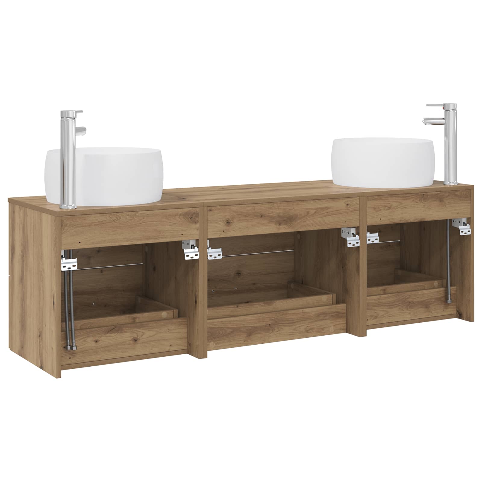 vidaXL Zestaw mebli łazienkowych 3 szt. Dąb artisan