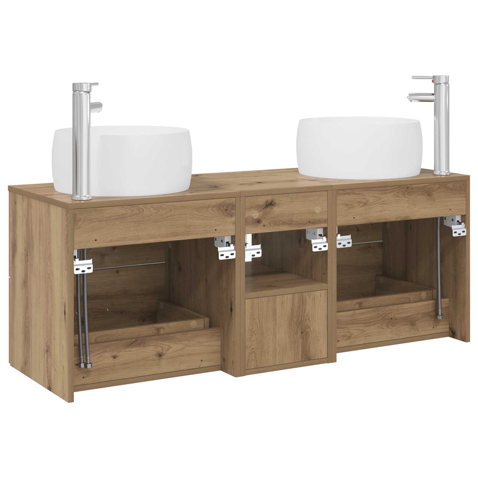 vidaXL Zestaw mebli łazienkowych 3 szt. Dąb artisan