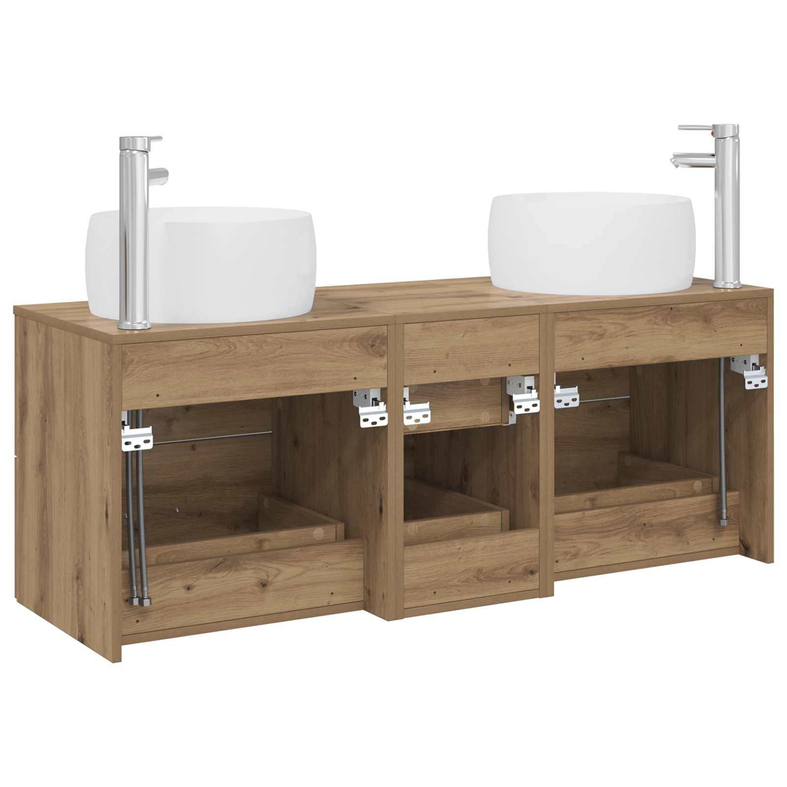 vidaXL Zestaw mebli łazienkowych 3 szt. Dąb artisan