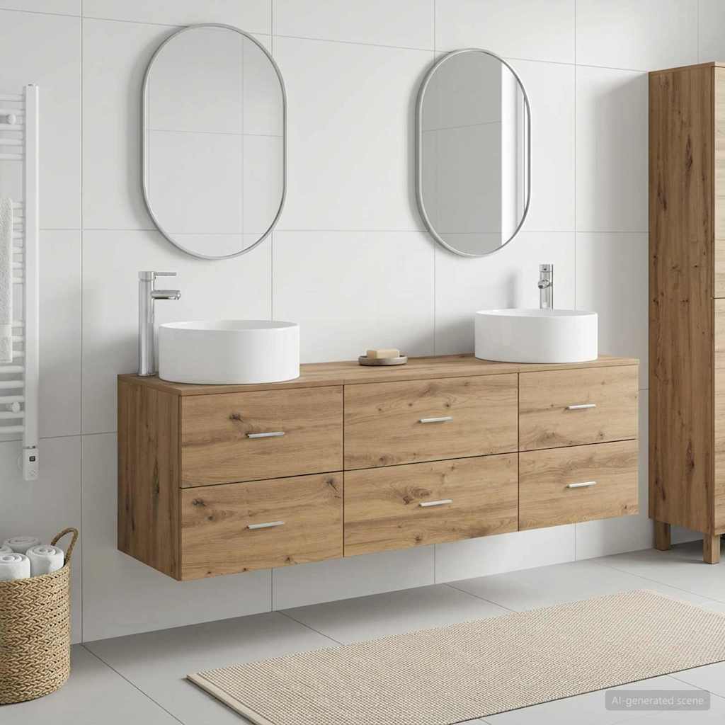 vidaXL Zestaw mebli łazienkowych 3 szt. Dąb artisan
