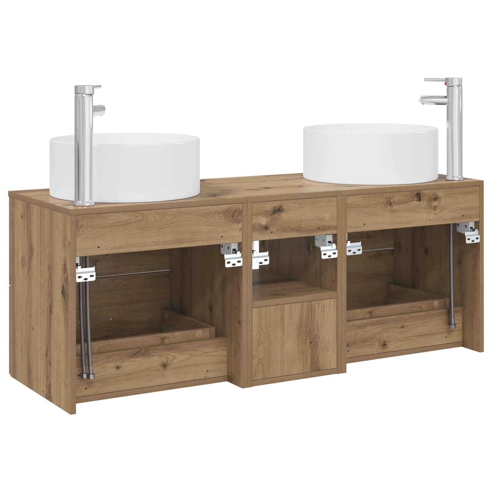 vidaXL Zestaw mebli łazienkowych 3 szt. Dąb artisan