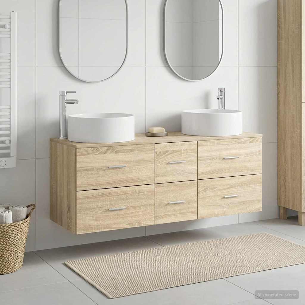 vidaXL Zestaw mebli łazienkowych 3 szt. dąb Sonoma