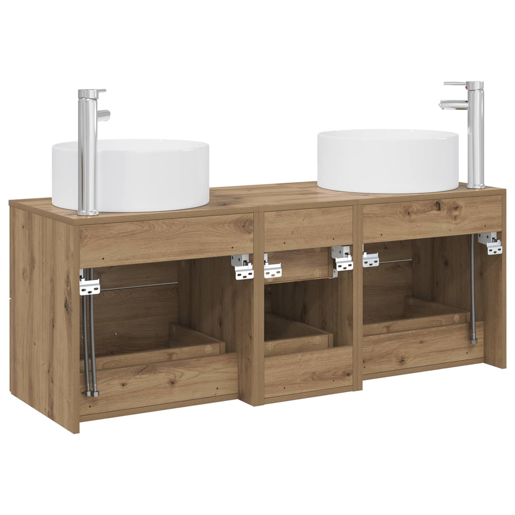 vidaXL Zestaw mebli łazienkowych 3 szt. Dąb artisan