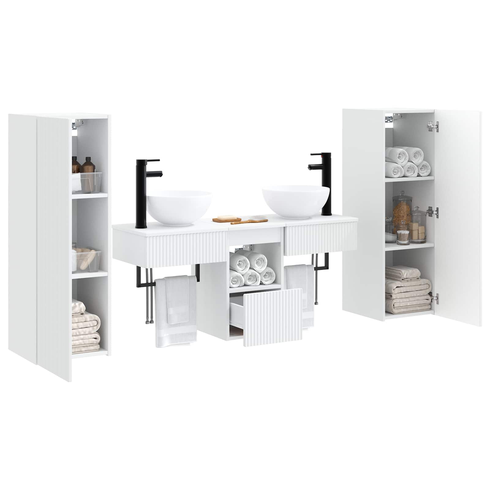 vidaXL Zestaw mebli łazienkowych 5 szt. Biały 33 x 34,5 x 100 cm
