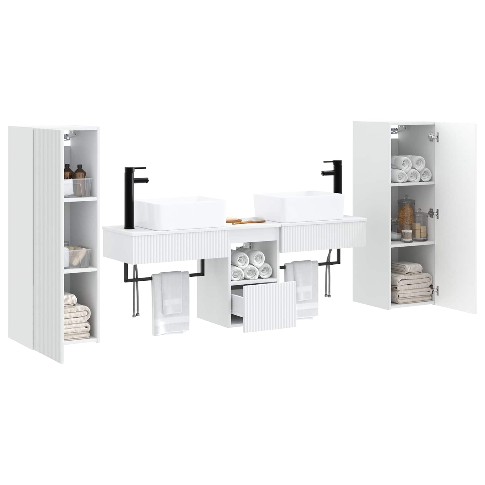 vidaXL Zestaw mebli łazienkowych 5 szt. Biały 33 x 34,5 x 100 cm