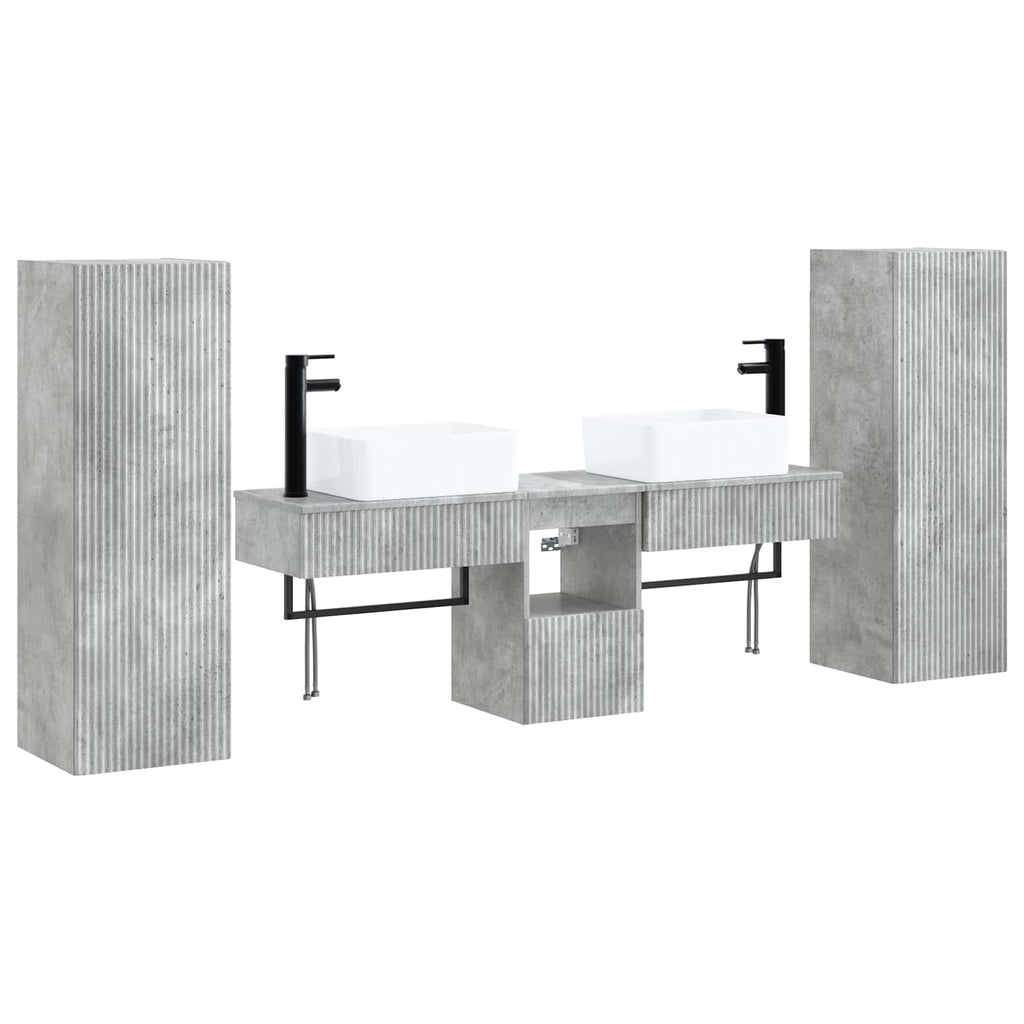 vidaXL Zestaw mebli łazienkowych 5 szt. Betonowy szary