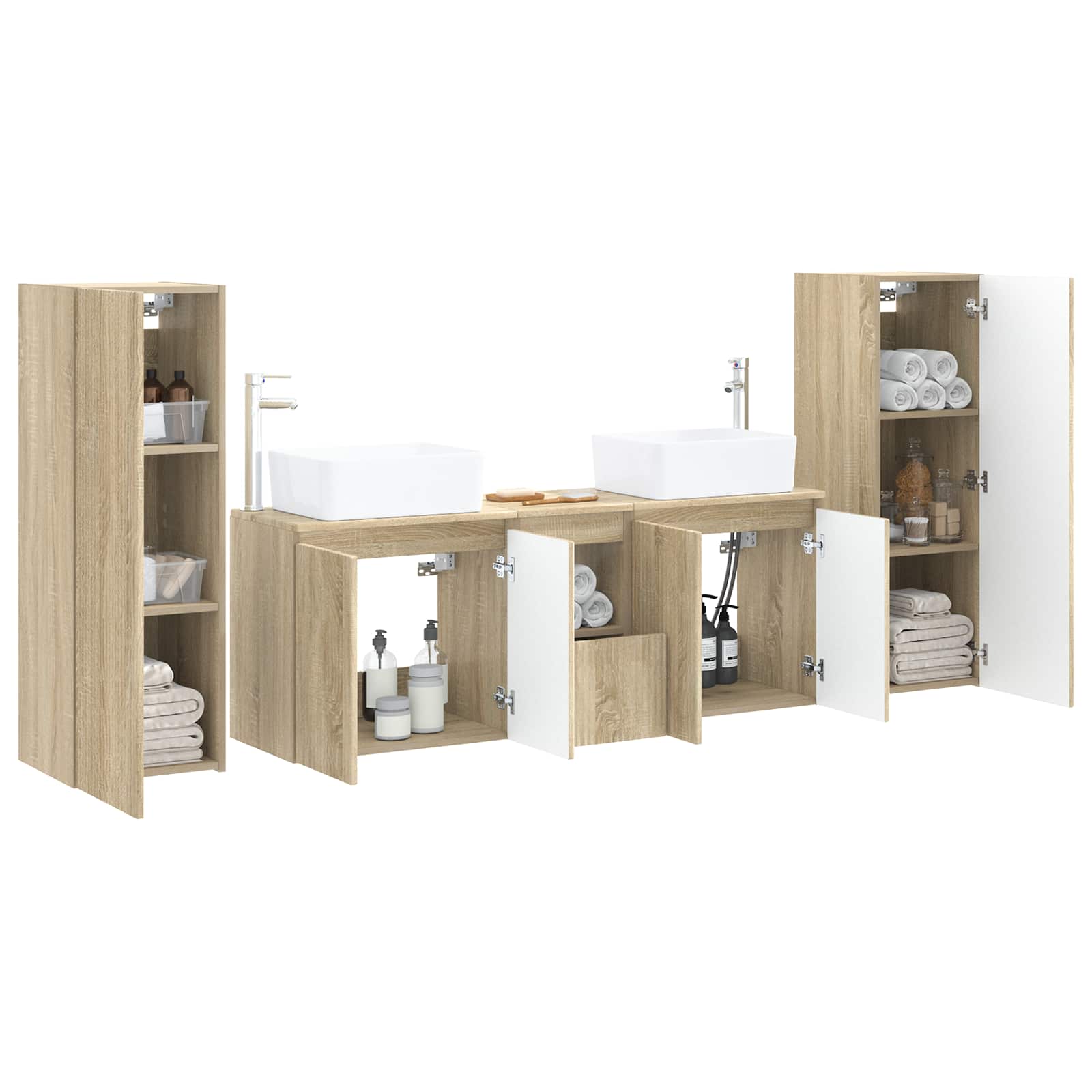 vidaXL Zestaw mebli łazienkowych 5 szt. dąb Sonoma 33 x 34,5 x 100 cm