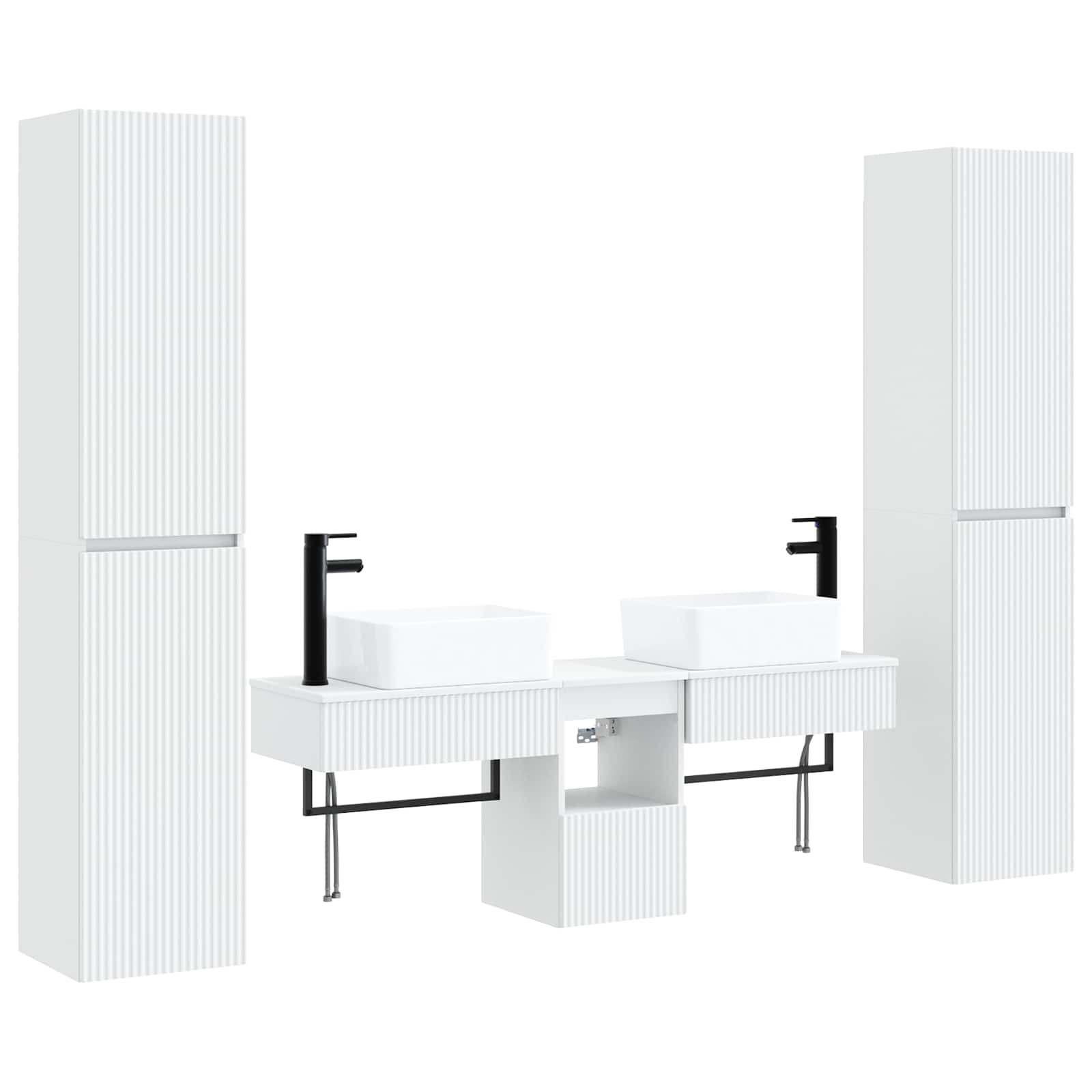 vidaXL Zestaw mebli łazienkowych 5 szt. Biały 33 x 34,5 x 160 cm