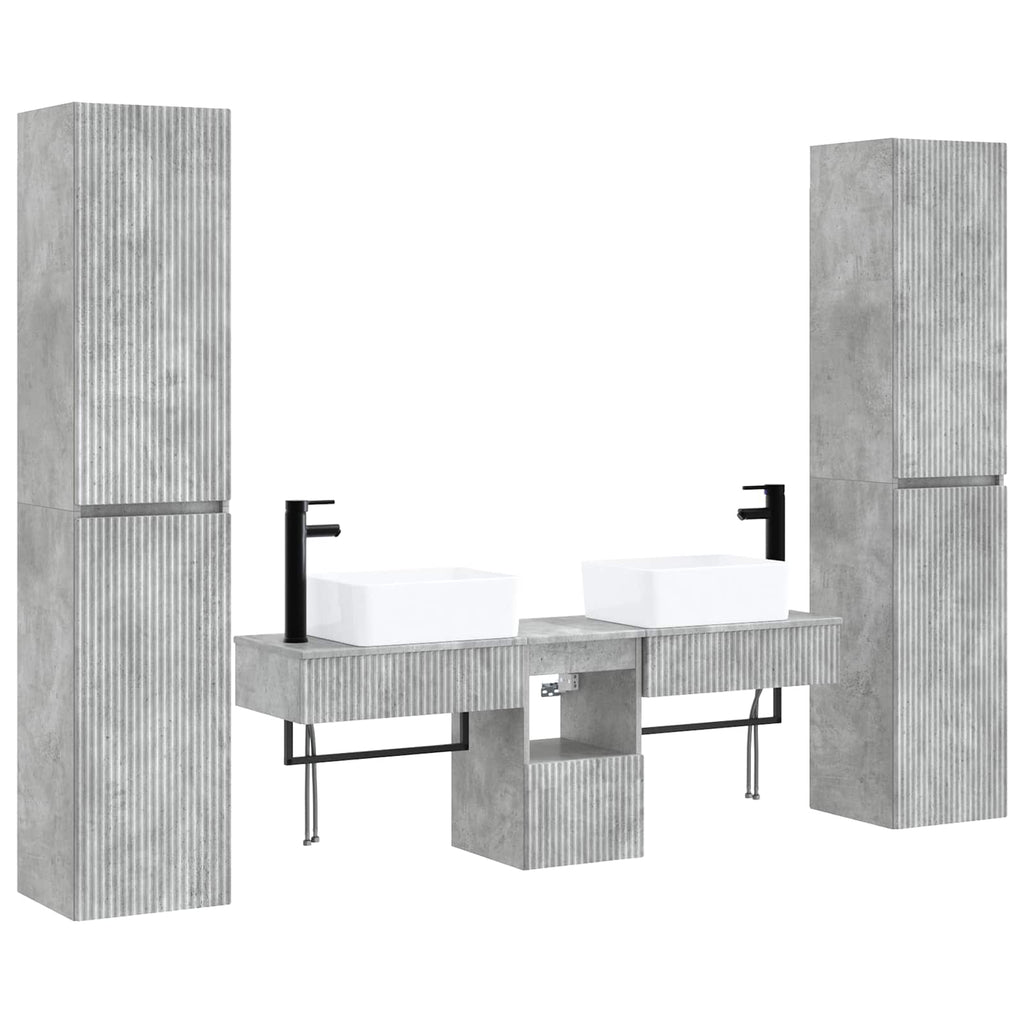 vidaXL Zestaw mebli łazienkowych 5 szt. Betonowy szary