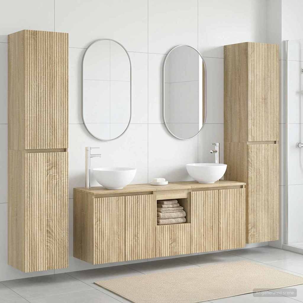 vidaXL Zestaw mebli łazienkowych 5 szt. dąb Sonoma 33 x 34,5 x 160 cm