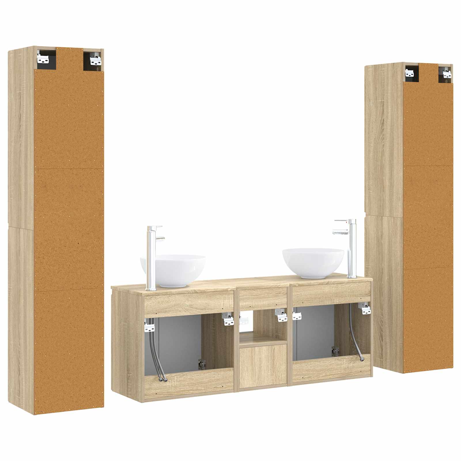 vidaXL Zestaw mebli łazienkowych 5 szt. dąb Sonoma 33 x 34,5 x 160 cm