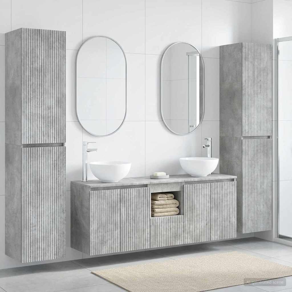 vidaXL Zestaw mebli łazienkowych 5 szt. Betonowy szary