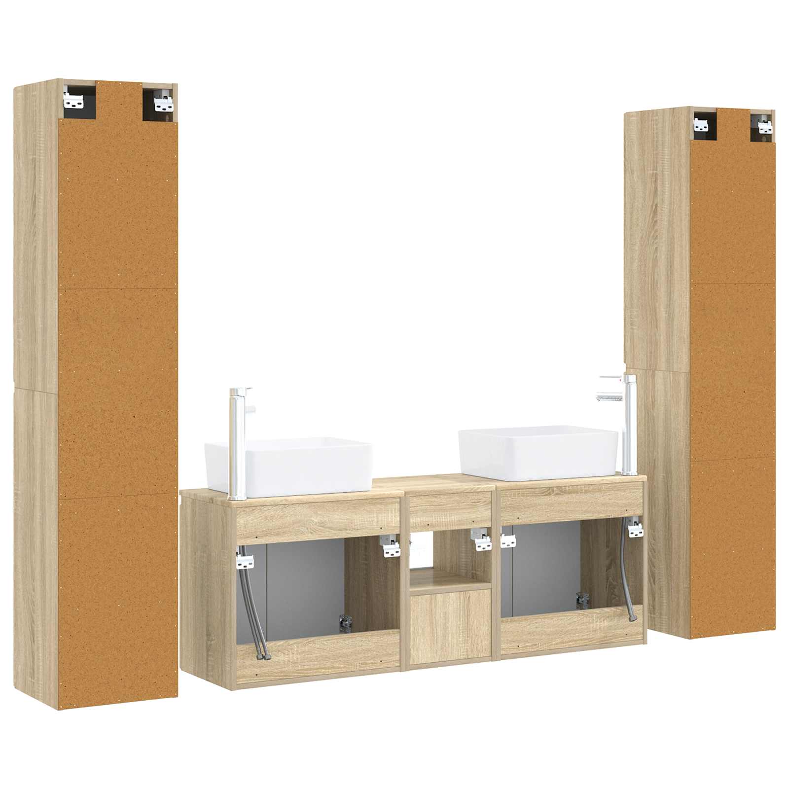 vidaXL Zestaw mebli łazienkowych 5 szt. dąb Sonoma 33 x 34,5 x 160 cm