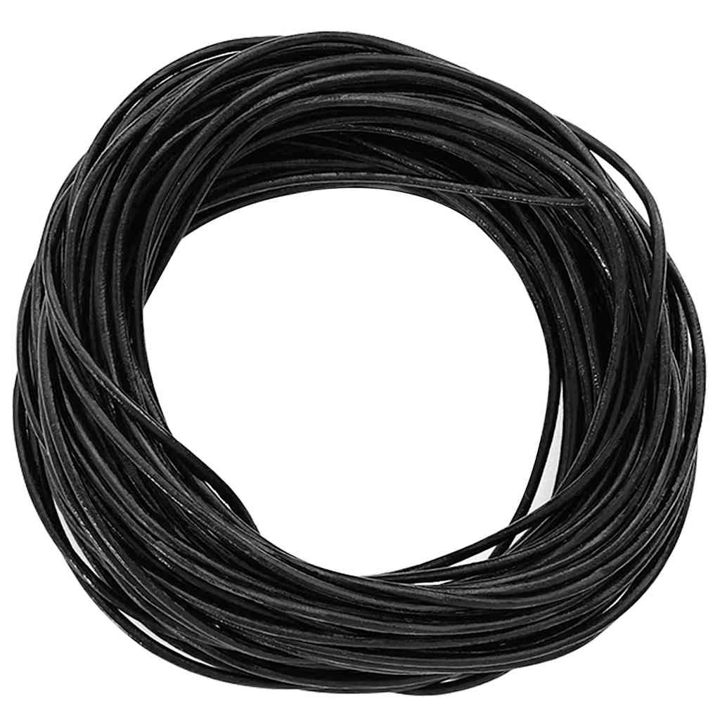 vidaXL Sznur skórzany Czarny Ø1,5 mm x 50 m Skóra