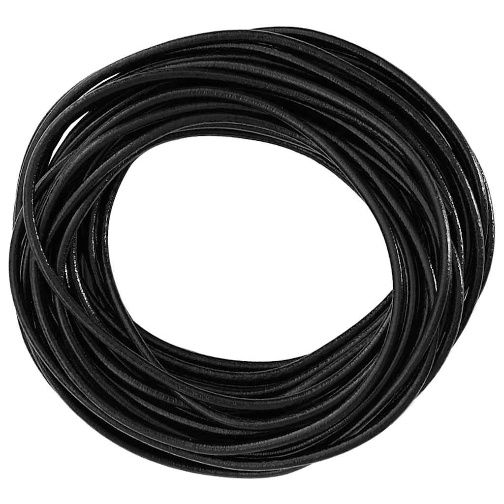 vidaXL Sznur skórzany Czarny Ø3 mm x 10 m Skóra
